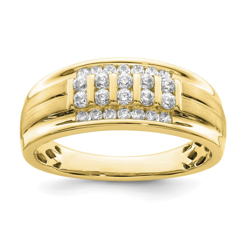 10K Gelbgold Ring mit 0,5 ct. Laborgezüchteten Diamanten VS/SI+ G+ für Herren