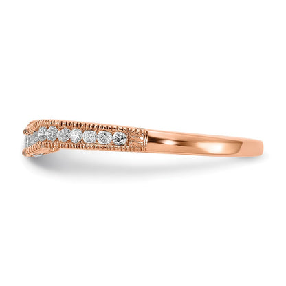 14K Roségold 0,25 ct. Labor-Diamant VS/SI+ G+ Konturierter Ehering