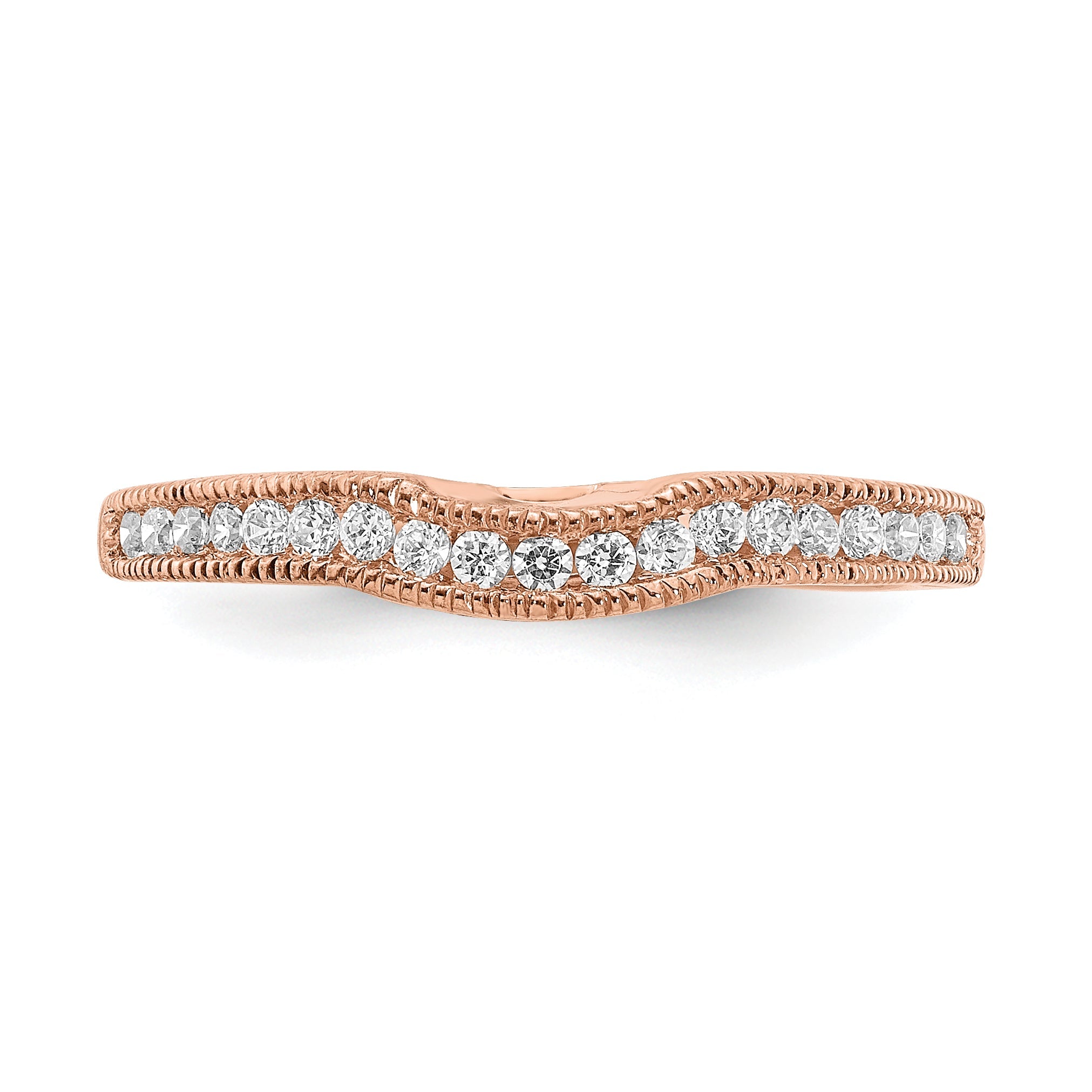 10K Roségold Konturierter Ehering mit 0,25 ct. Labor-gezüchteten Diamanten, VS/SI+ G+