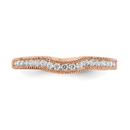 10K Roségold Konturierter Ehering mit 0,25 ct. Labor-gezüchteten Diamanten, VS/SI+ G+