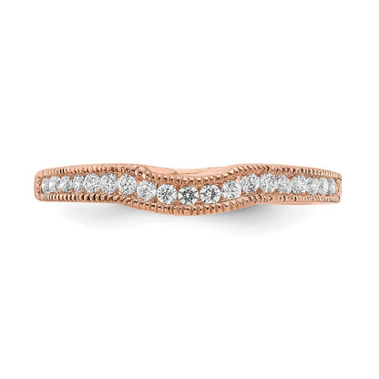 14K Roségold 0,25 ct. Labor-Diamant VS/SI+ G+ Konturierter Ehering
