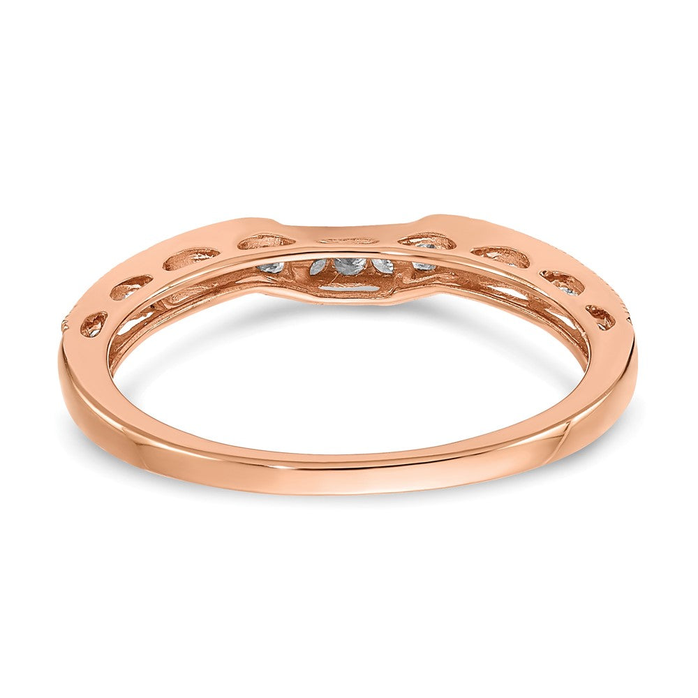 14K Roségold 0,25 ct. Labor-Diamant VS/SI+ G+ Konturierter Ehering