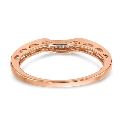 14K Roségold 0,25 ct. Labor-Diamant VS/SI+ G+ Konturierter Ehering