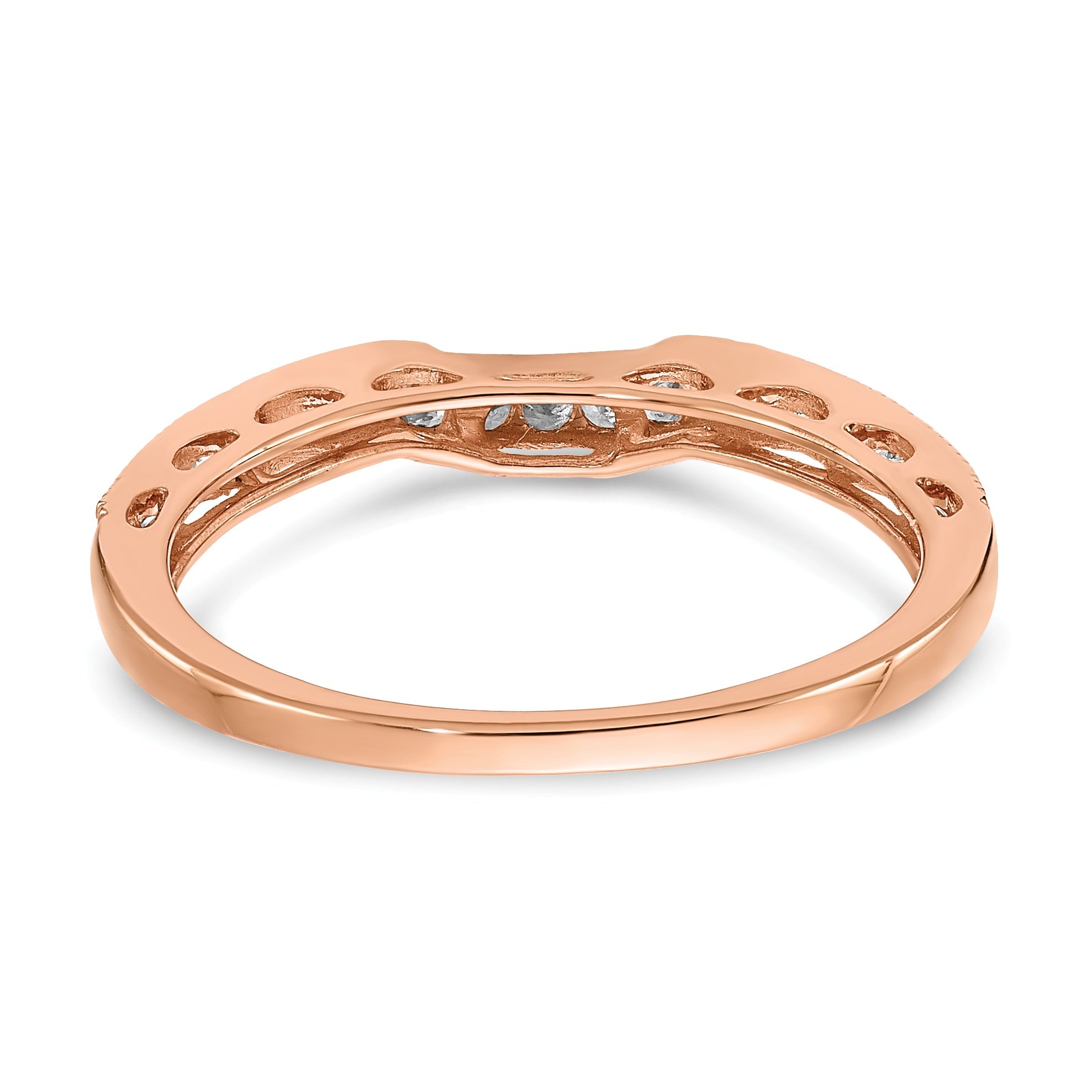 10K Roségold Konturierter Ehering mit 0,25 ct. Labor-gezüchteten Diamanten, VS/SI+ G+
