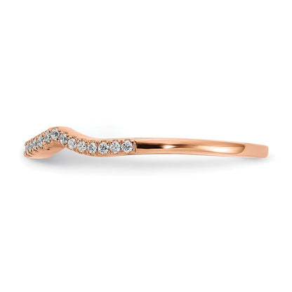 14K Roségold Ehering mit echten Diamanten, konturiert