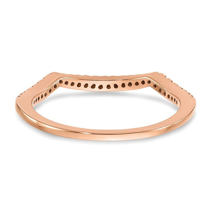 14K Roségold Ehering mit echten Diamanten, konturiert