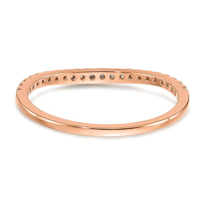 14K Roségold Ehering mit echten Diamanten, konturiert