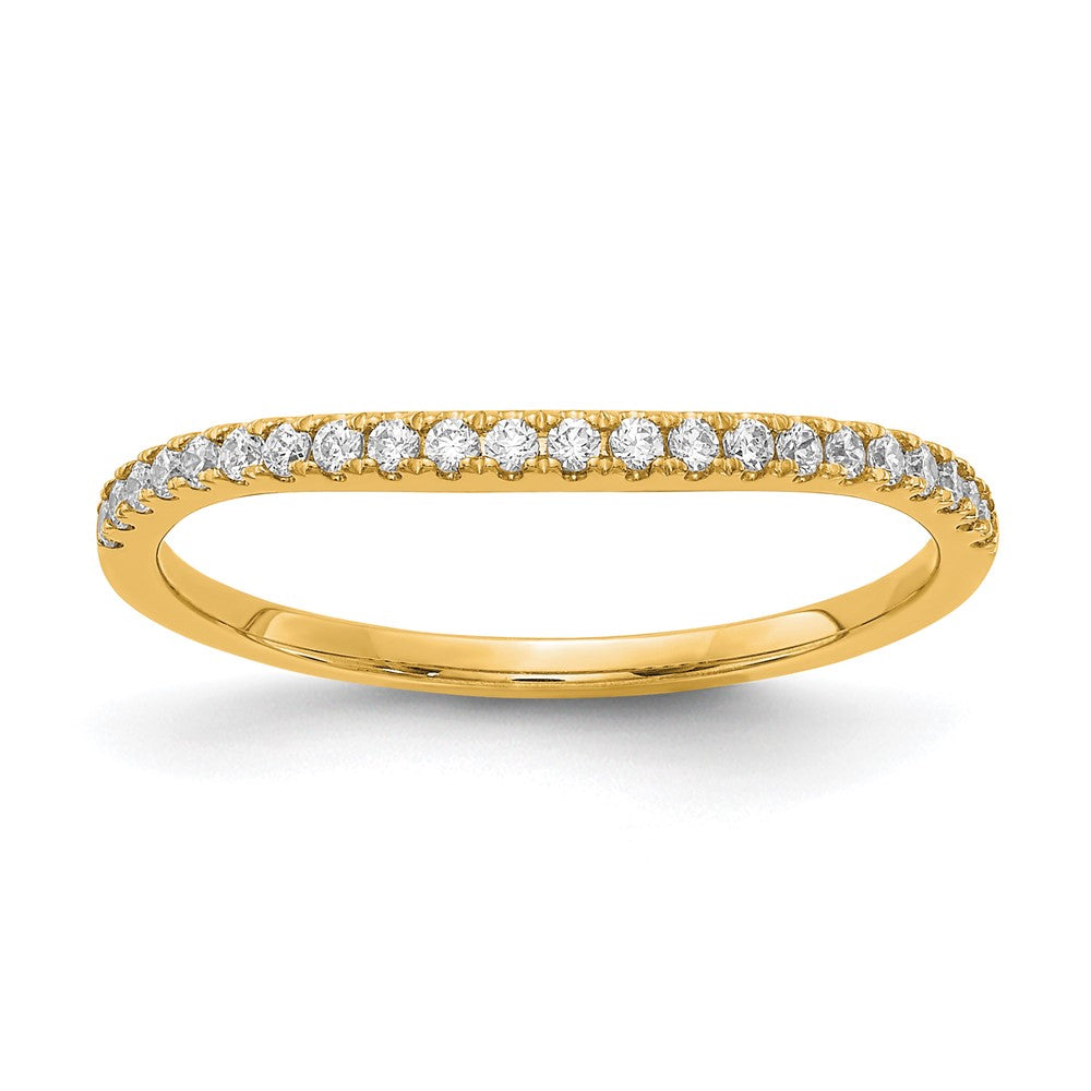 14K Gelbgold Diamant Contoured Ehering