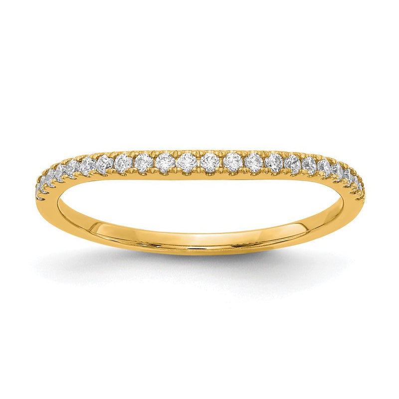 14K Gelbgold Diamant Contoured Ehering