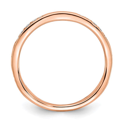 14K Roségold 1/8 Karat Diamant Contoured Komplett Ehering