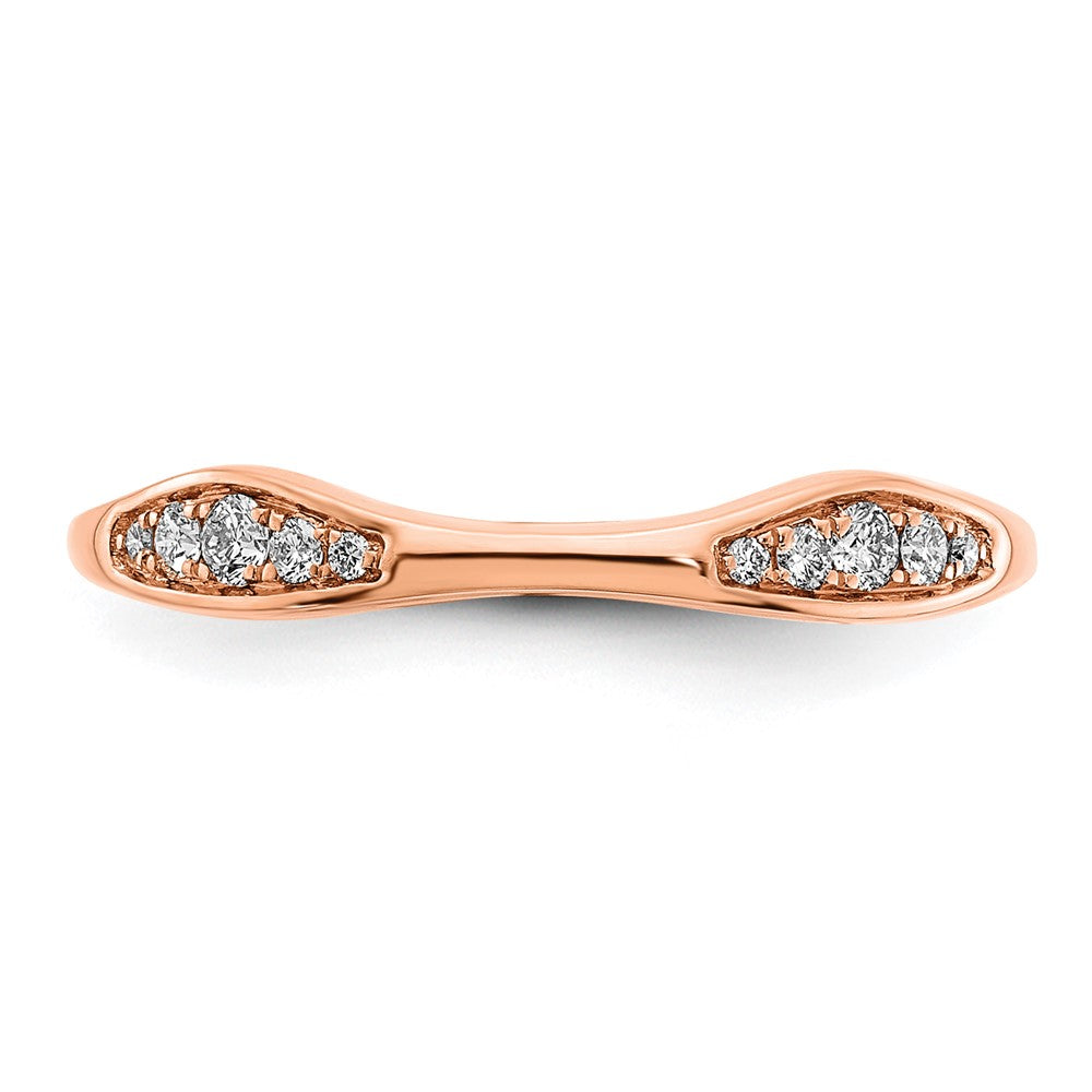 14K Roségold 1/8 Karat Diamant Contoured Komplett Ehering