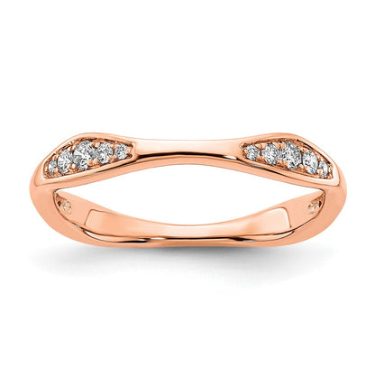 14K Roségold 1/8 Karat Diamant Contoured Komplett Ehering
