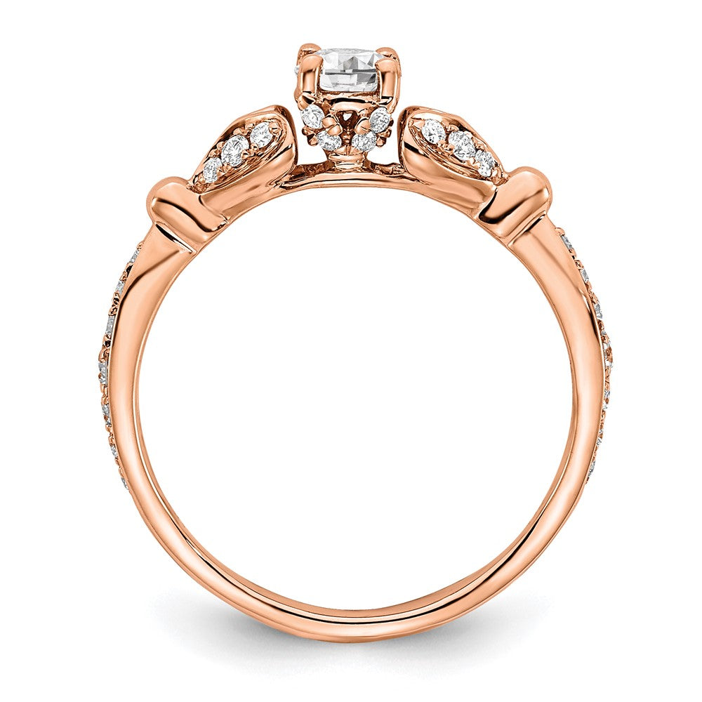 14K Roségold Diamondsemi-mount Ring