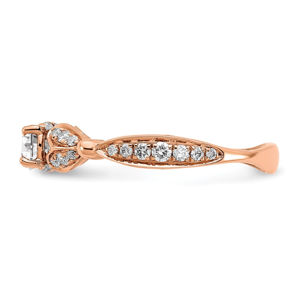 10K Roségold Halbfassung Diamant Verlobungsring