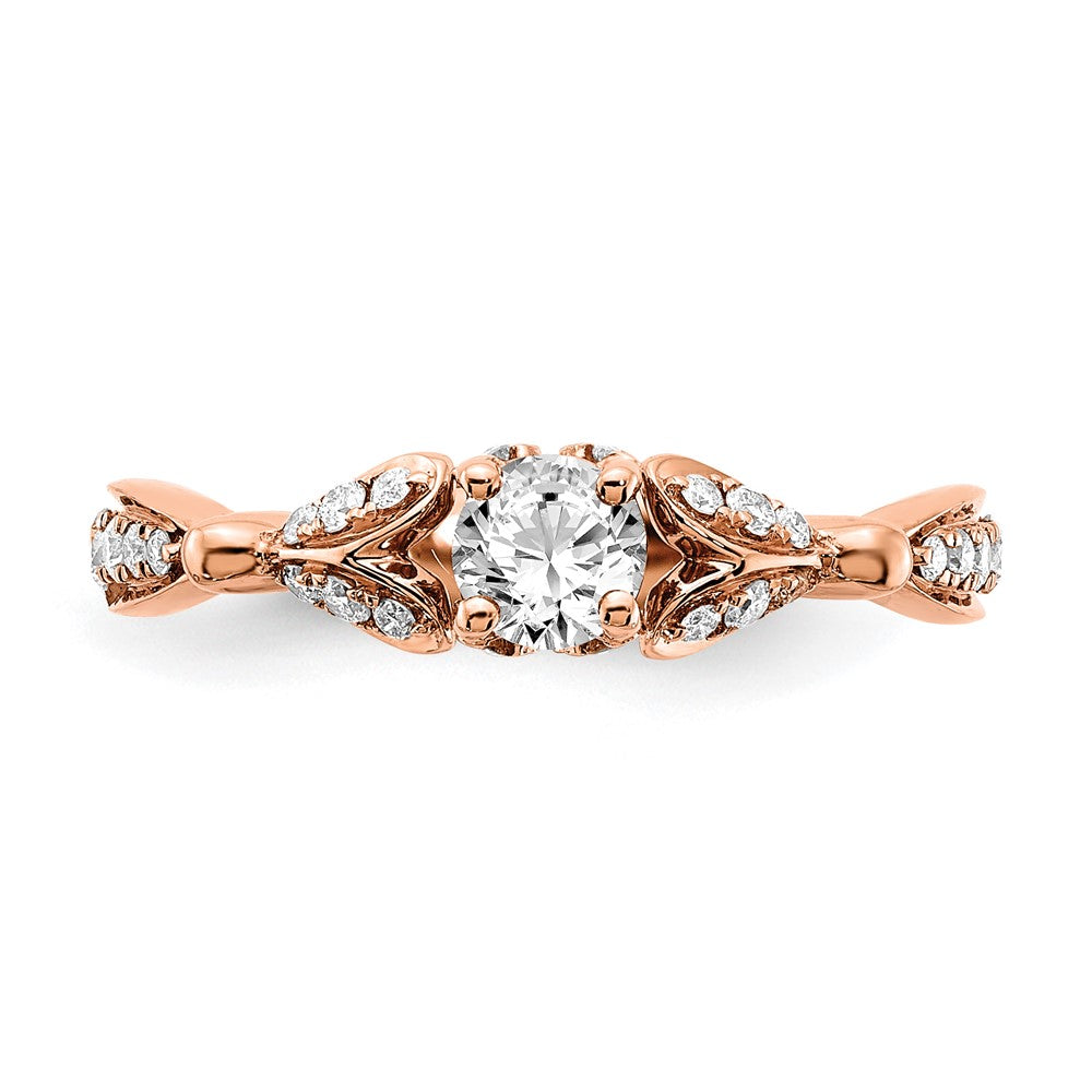 10K Roségold Halbfassung Diamant Verlobungsring
