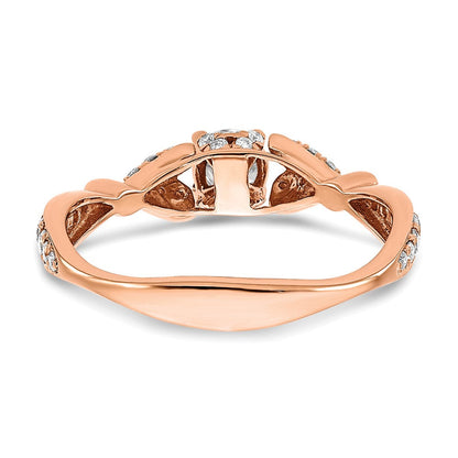 10K Roségold Halbfassung Diamant Verlobungsring