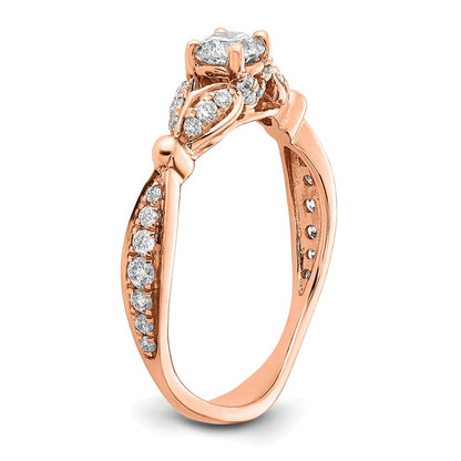 10K Roségold Halbfassung Diamant Verlobungsring