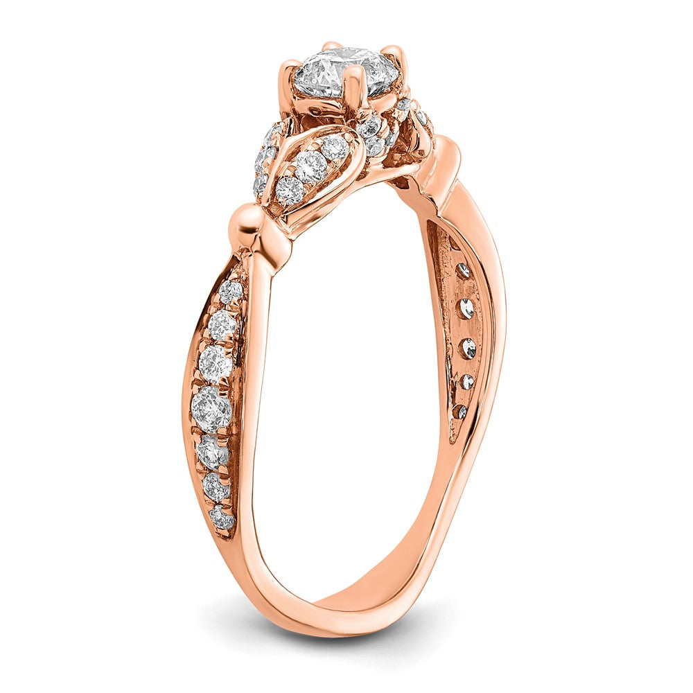 14K Roségold Diamondsemi-mount Ring
