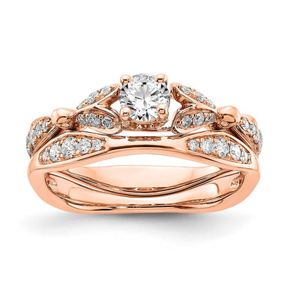 14K Roségold Diamondsemi-mount Ring