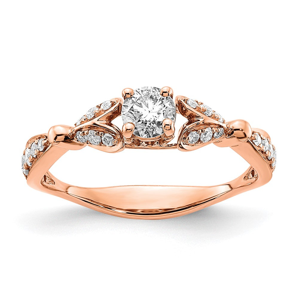 10K Roségold Halbfassung Diamant Verlobungsring