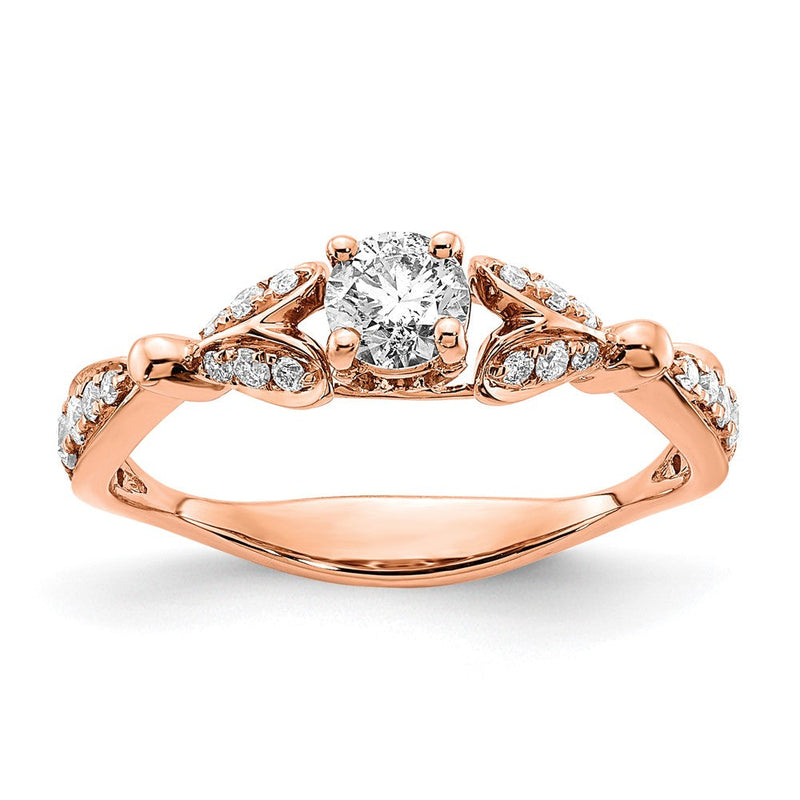 10K Roségold Halbfassung Diamant Verlobungsring