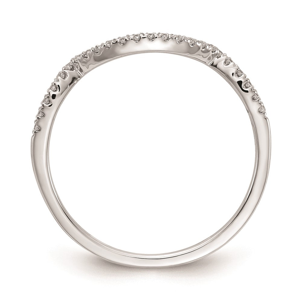 14K Weißgold Ehering mit Echt-Diamant, konturiert