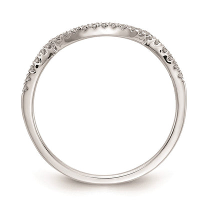 14K Weißgold Ehering mit Echt-Diamant, konturiert