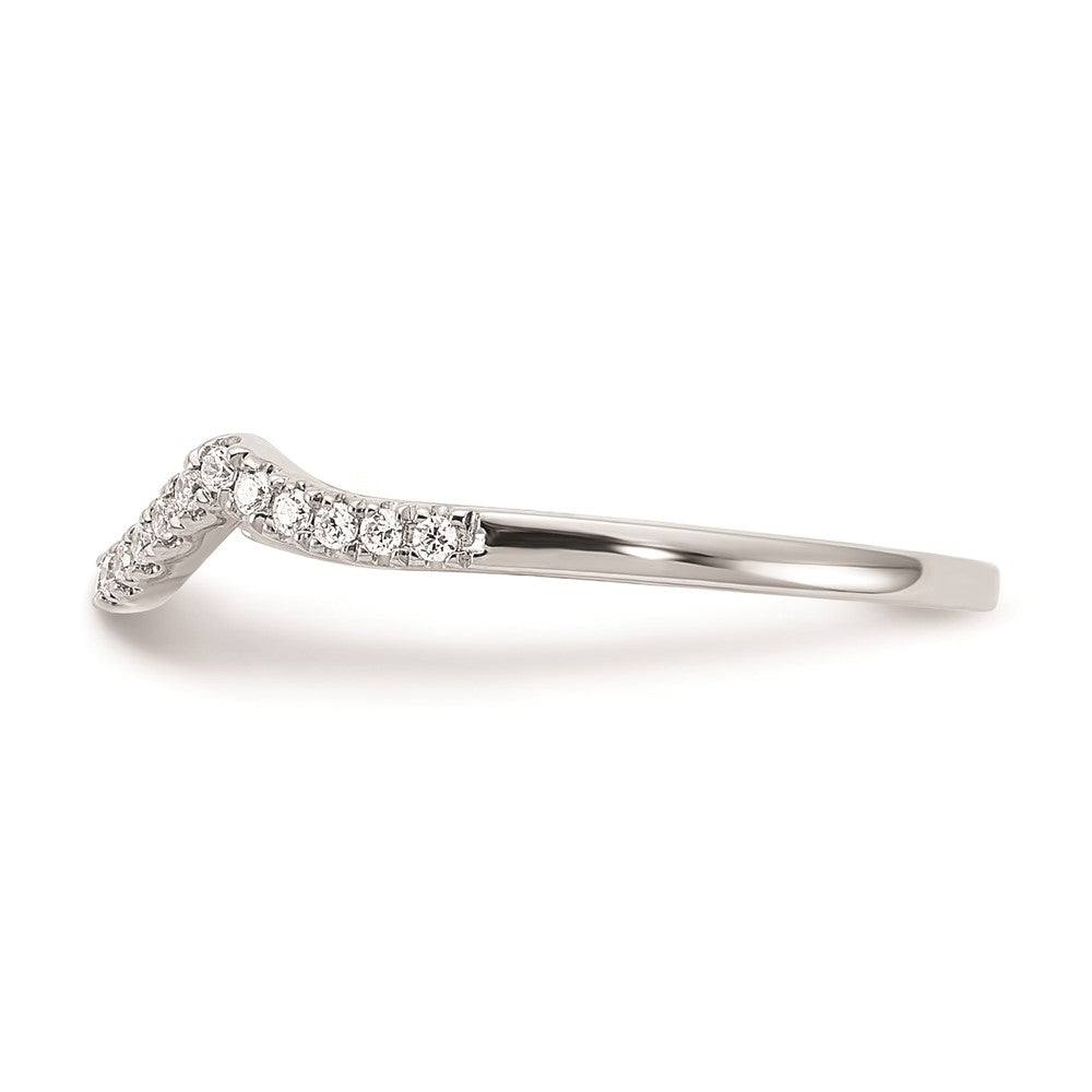 14K Weißgold Ehering mit Echt-Diamant, konturiert