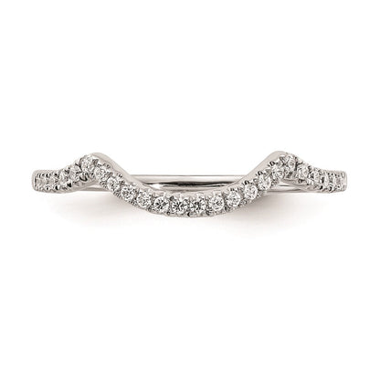14K Weißgold Ehering mit Echt-Diamant, konturiert