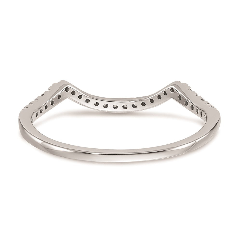 14K Weißgold Ehering mit Echt-Diamant, konturiert
