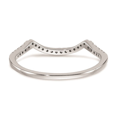 14K Weißgold Ehering mit Echt-Diamant, konturiert
