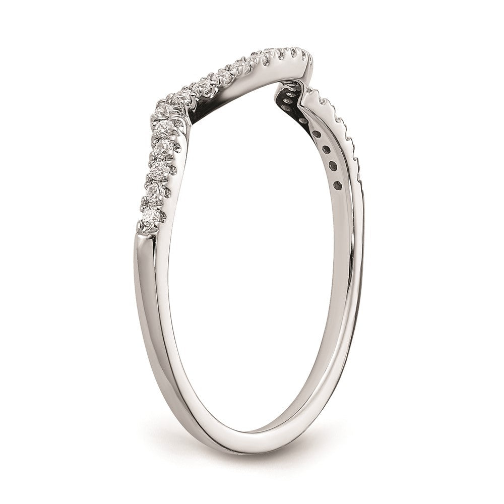 14K Weißgold Ehering mit Echt-Diamant, konturiert