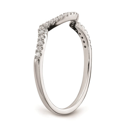 14K Weißgold Ehering mit Echt-Diamant, konturiert