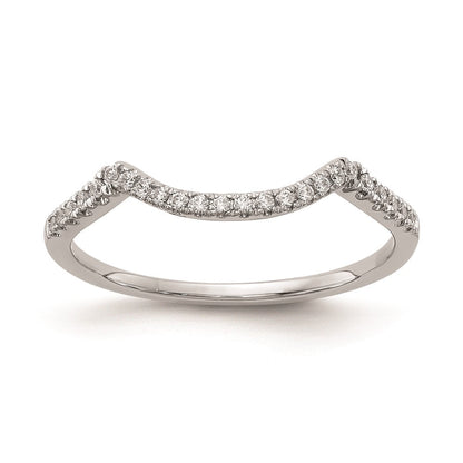 14K Weißgold Ehering mit Echt-Diamant, konturiert