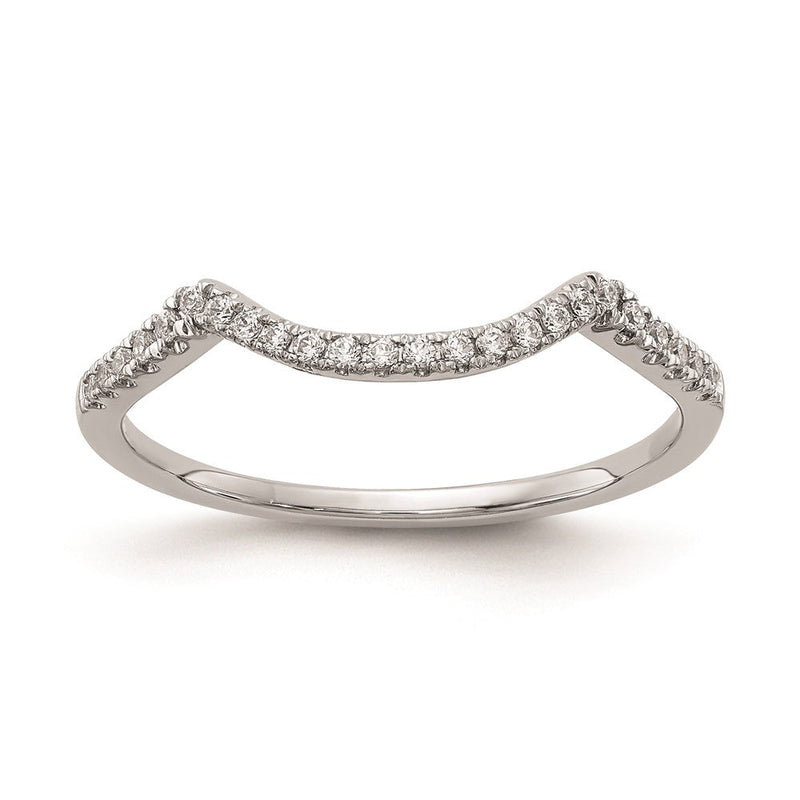 14K Weißgold Ehering mit Echt-Diamant, konturiert
