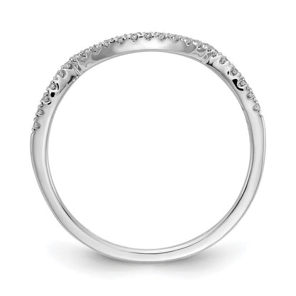 14K Weißgold Ehering mit rundem, konturiertem, 0,125 ct. Laborgezüchtetem Diamant, VS/SI+ G+