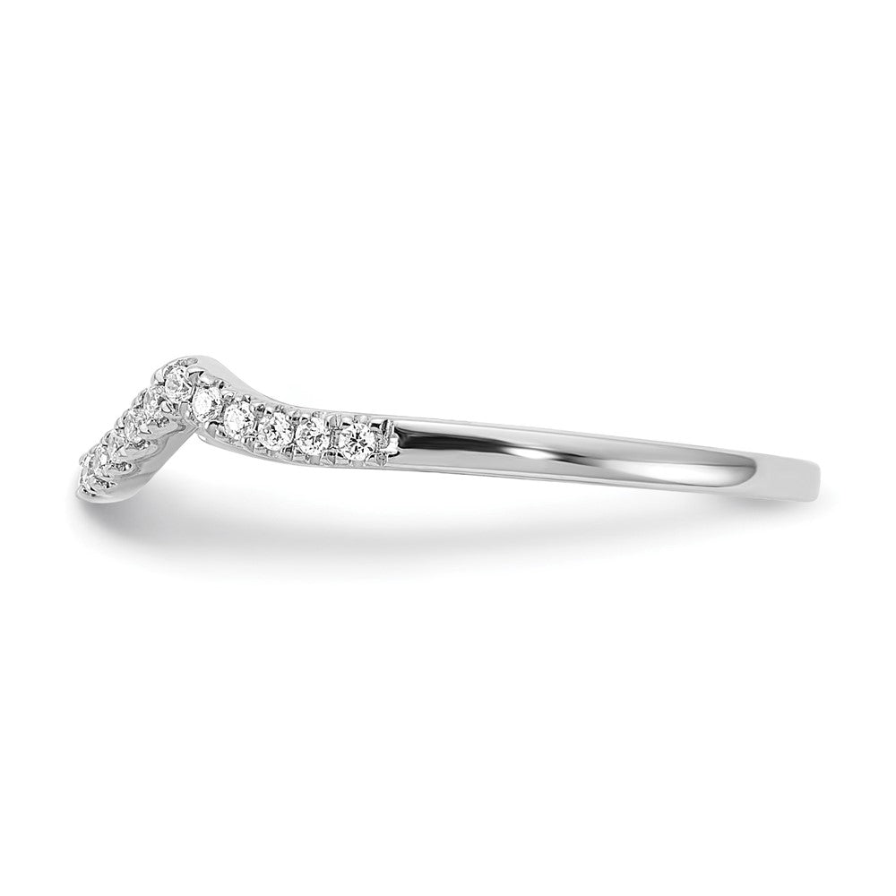 14K Weißgold Ehering mit rundem, konturiertem, 0,125 ct. Laborgezüchtetem Diamant, VS/SI+ G+