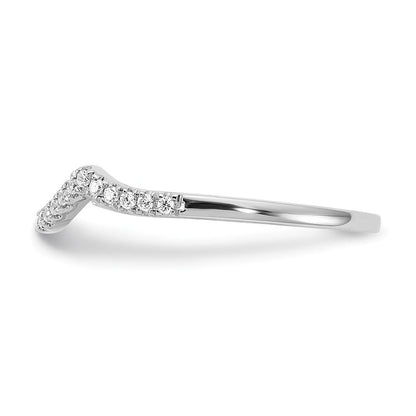 14K Weißgold Ehering mit rundem, konturiertem, 0,125 ct. Laborgezüchtetem Diamant, VS/SI+ G+