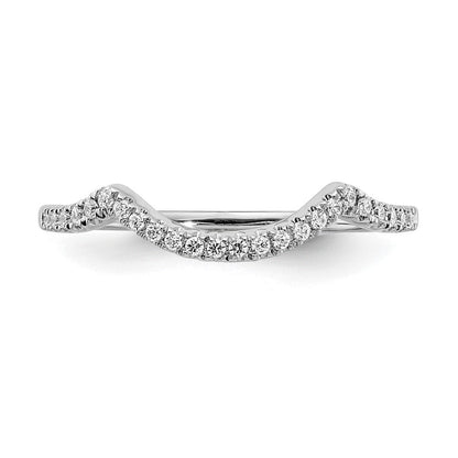 14K Weißgold Ehering mit rundem, konturiertem, 0,125 ct. Laborgezüchtetem Diamant, VS/SI+ G+