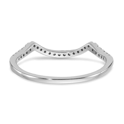14K Weißgold Ehering mit rundem, konturiertem, 0,125 ct. Laborgezüchtetem Diamant, VS/SI+ G+