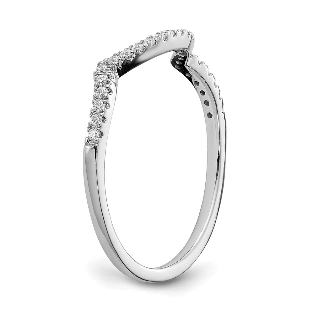 14K Weißgold Ehering mit rundem, konturiertem, 0,125 ct. Laborgezüchtetem Diamant, VS/SI+ G+