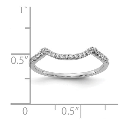 14K Weißgold Ehering mit rundem, konturiertem, 0,125 ct. Laborgezüchtetem Diamant, VS/SI+ G+