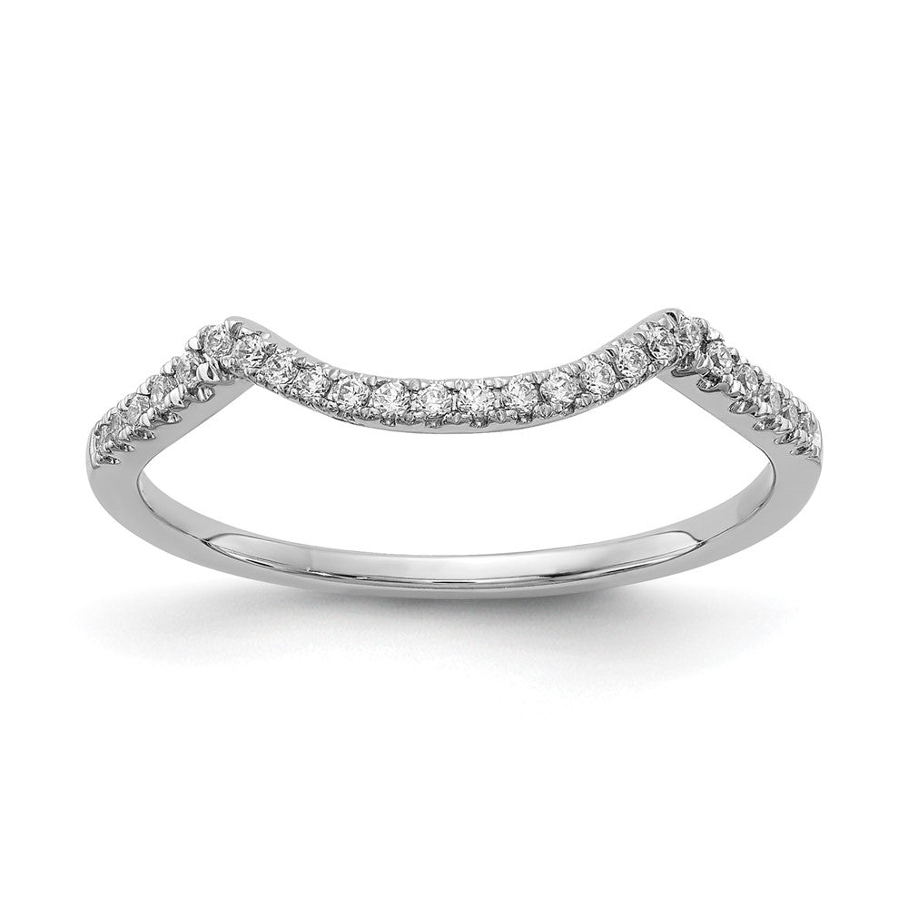 14K Weißgold Ehering mit rundem, konturiertem, 0,125 ct. Laborgezüchtetem Diamant, VS/SI+ G+