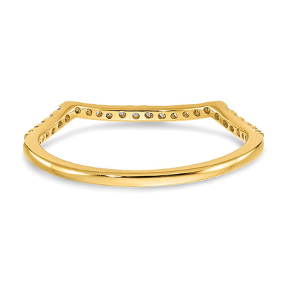 14K Gelbgold Ehering mit echten Diamanten, konturiert