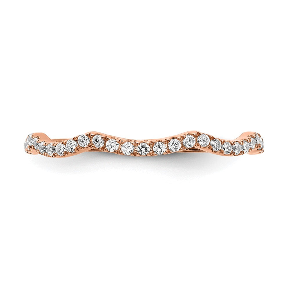 14K Roségold Wedding Ring mit konturiertem Labor-Diamant, VS/SI+ G+, 0,ct