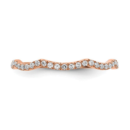 14K Roségold Wedding Ring mit konturiertem Labor-Diamant, VS/SI+ G+, 0,ct