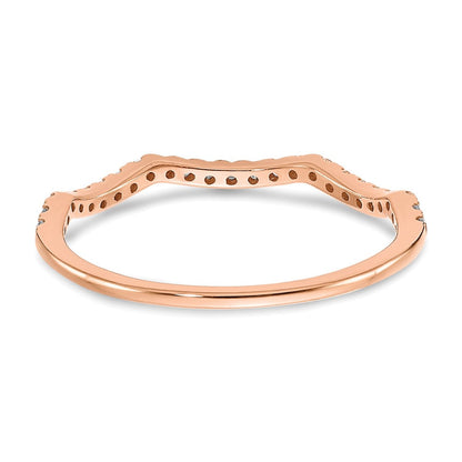 14K Roségold Wedding Ring mit konturiertem Labor-Diamant, VS/SI+ G+, 0,ct