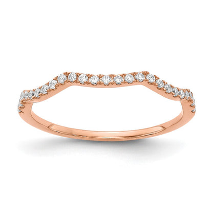 14K Roségold Wedding Ring mit konturiertem Labor-Diamant, VS/SI+ G+, 0,ct