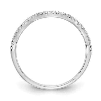 14K Weißgold Diamant Contoured Ehering