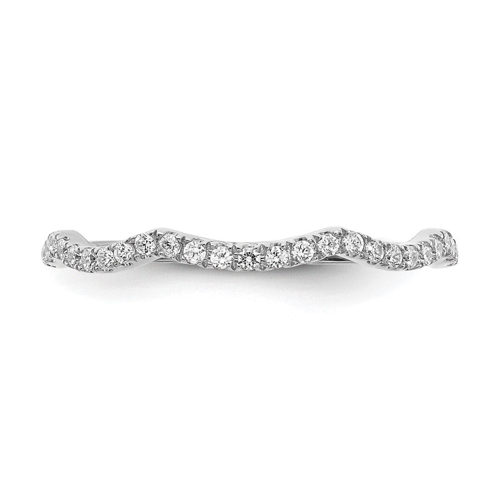 14K Weißgold Diamant Contoured Ehering